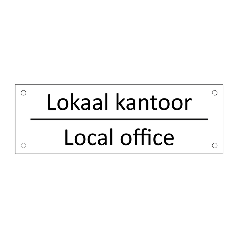 Lokaal kantoor - Local office & Lokaal kantoor - Local office & Lokaal kantoor - Local office