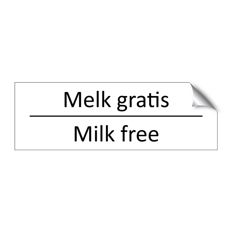 Melk gratis - Milk free & Melk gratis - Milk free & Melk gratis - Milk free