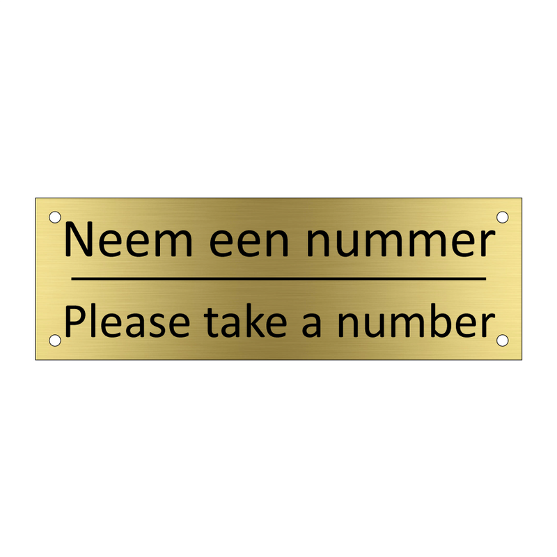 Neem een nummer - Please take a number & Neem een nummer - Please take a number