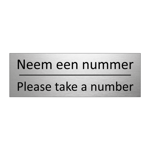 Neem een nummer - Please take a number & Neem een nummer - Please take a number