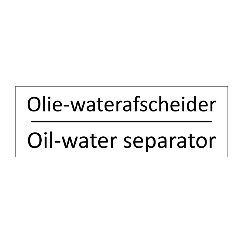 Olie-waterafscheider - Oil-water separator & Olie-waterafscheider - Oil-water separator