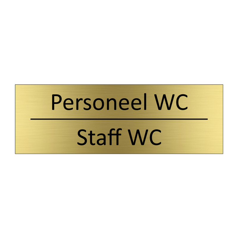 Personeel WC - Staff WC & Personeel WC - Staff WC & Personeel WC - Staff WC