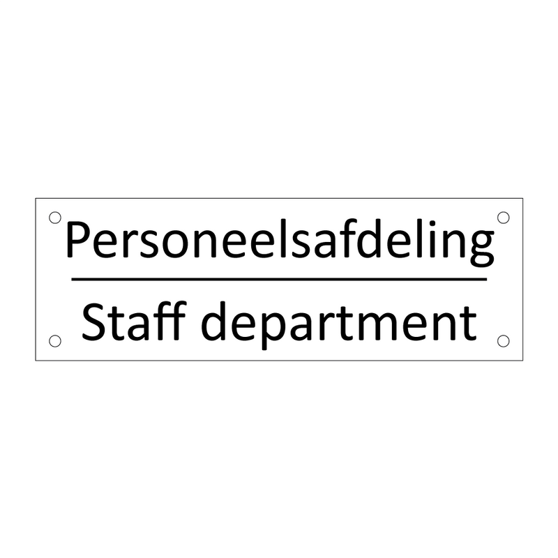 Personeelsafdeling - Staff department & Personeelsafdeling - Staff department