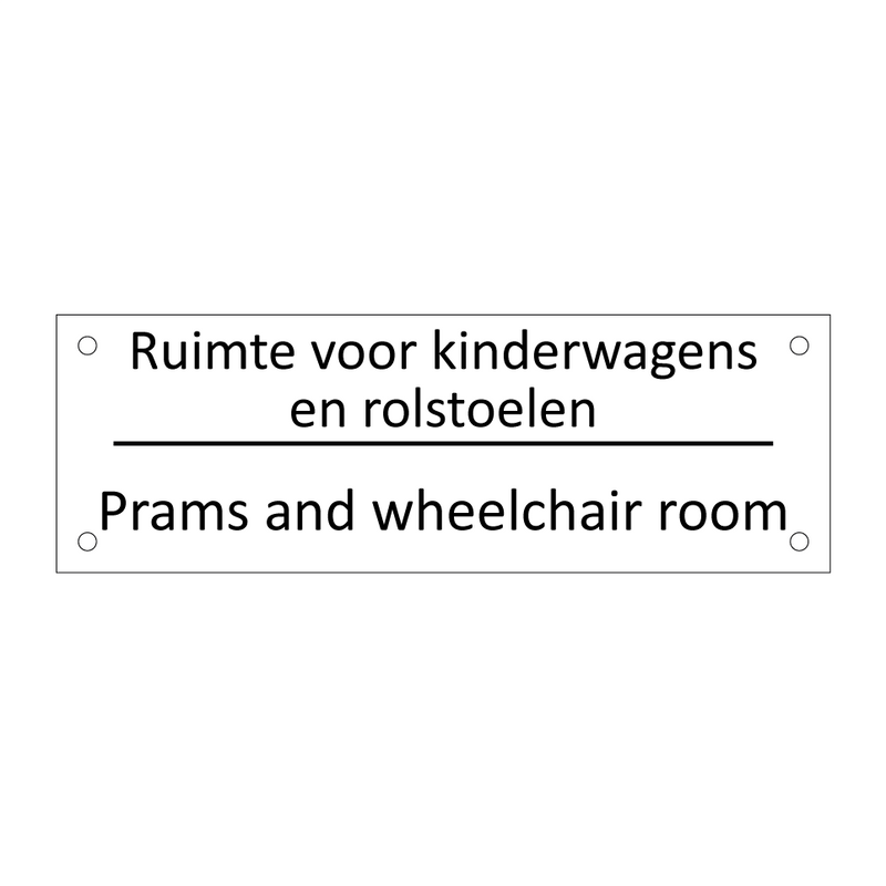 Ruimte voor kinderwagens en rolstoelen - Prams and wheelchair room