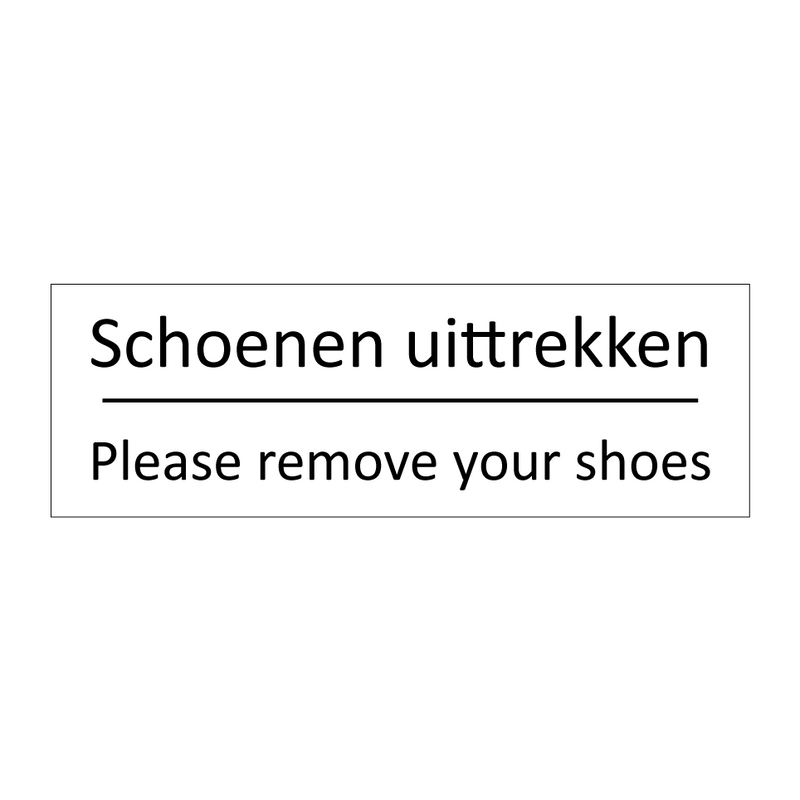 Schoenen uittrekken - Please remove your shoes & Schoenen uittrekken - Please remove your shoes