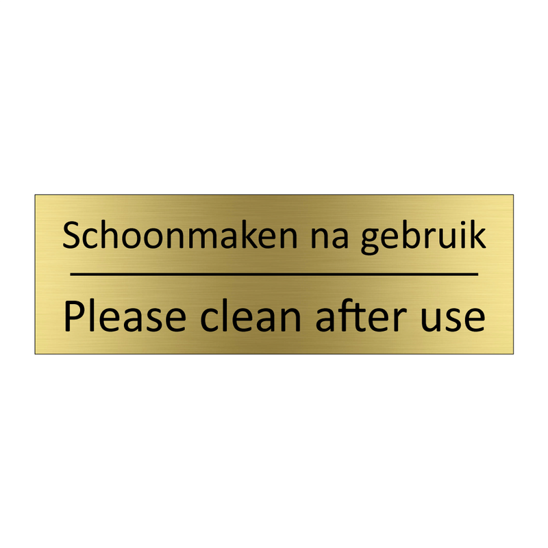 Schoonmaken na gebruik - Please clean after use & Schoonmaken na gebruik - Please clean after use