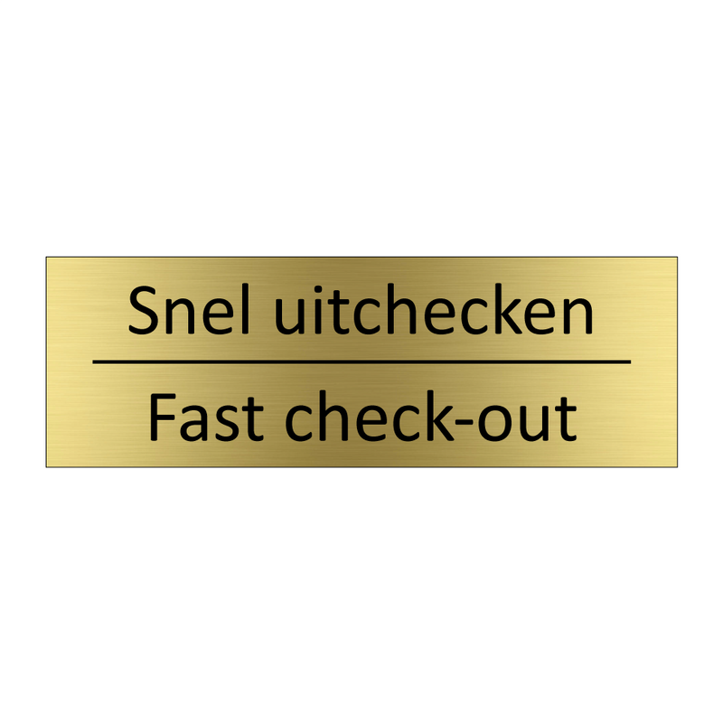 Snel uitchecken - Fast check-out & Snel uitchecken - Fast check-out