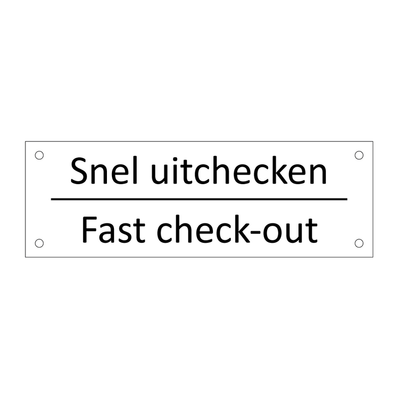 Snel uitchecken - Fast check-out & Snel uitchecken - Fast check-out