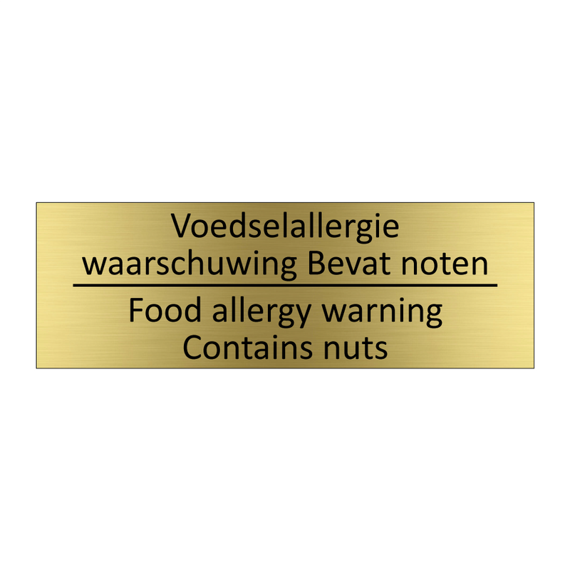 Voedselallergie waarschuwing Bevat noten /…/ & Voedselallergie waarschuwing Bevat noten /…/