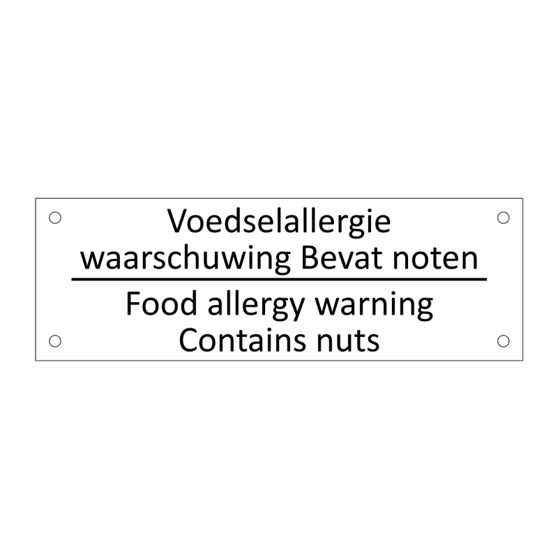 Voedselallergie waarschuwing Bevat noten /…/ & Voedselallergie waarschuwing Bevat noten /…/