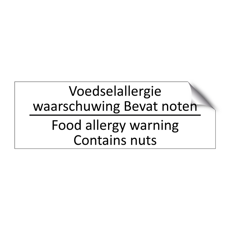 Voedselallergie waarschuwing Bevat noten /…/ & Voedselallergie waarschuwing Bevat noten /…/