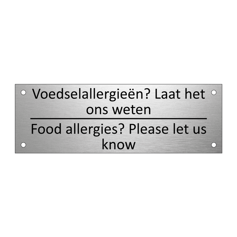 Voedselallergieën? Laat het ons weten /…/ & Voedselallergieën? Laat het ons weten /…/