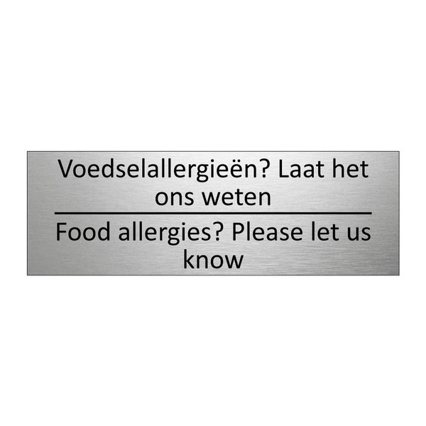 Voedselallergieën? Laat het ons weten /…/ & Voedselallergieën? Laat het ons weten /…/