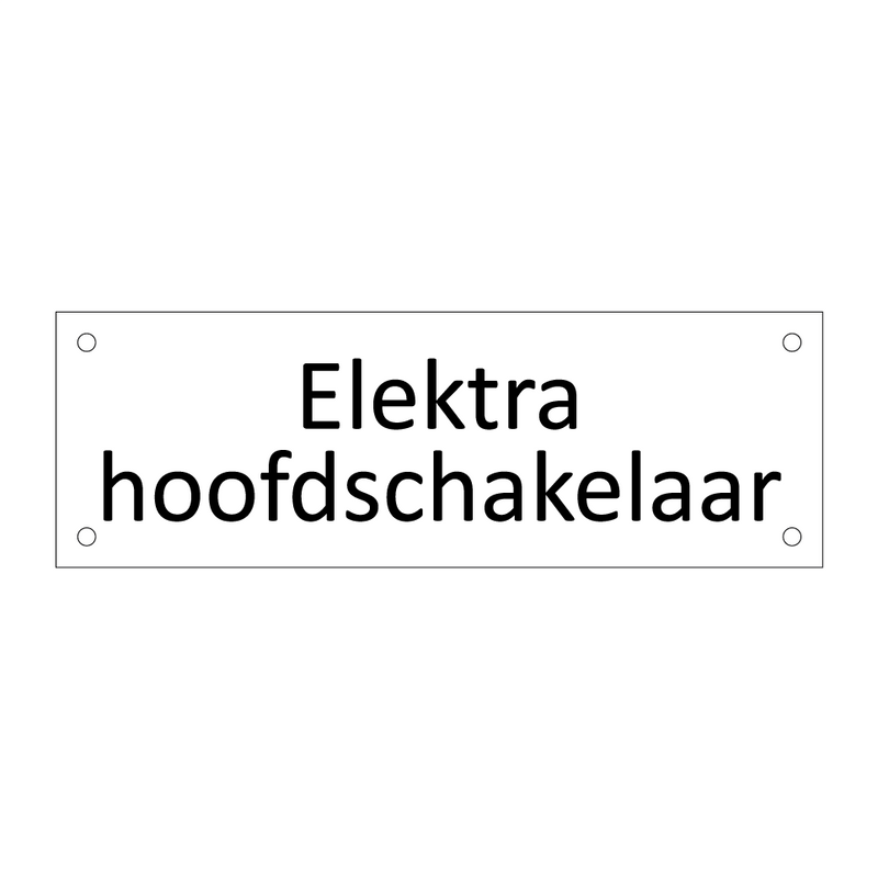 Elektra hoofdschakelaar & Elektra hoofdschakelaar & Elektra hoofdschakelaar