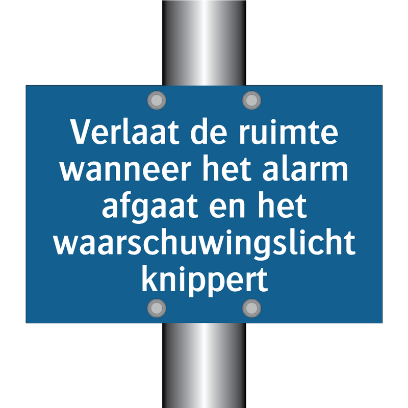 Verlaat de ruimte wanneer het alarm afgaat en het waarschuwingslicht knippert