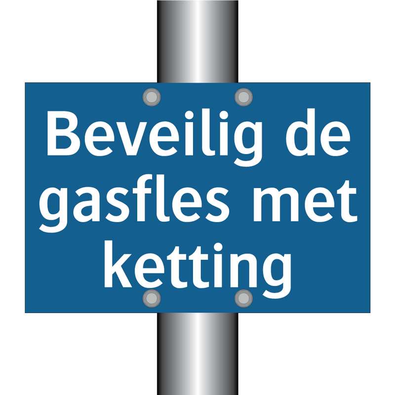 Beveilig de gasfles met ketting & Beveilig de gasfles met ketting & Beveilig de gasfles met ketting