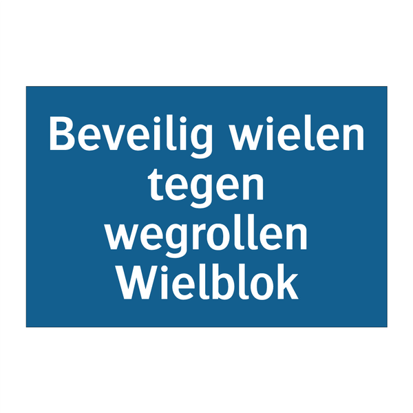 Beveilig wielen tegen wegrollen Wielblok & Beveilig wielen tegen wegrollen Wielblok