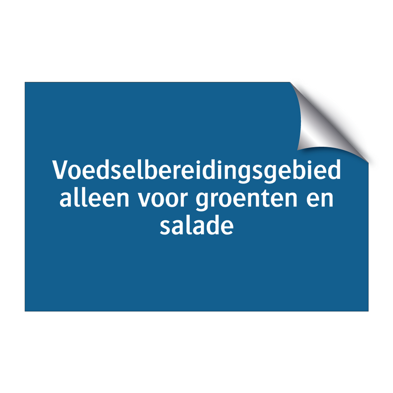 Voedselbereidingsgebied alleen voor groenten en salade