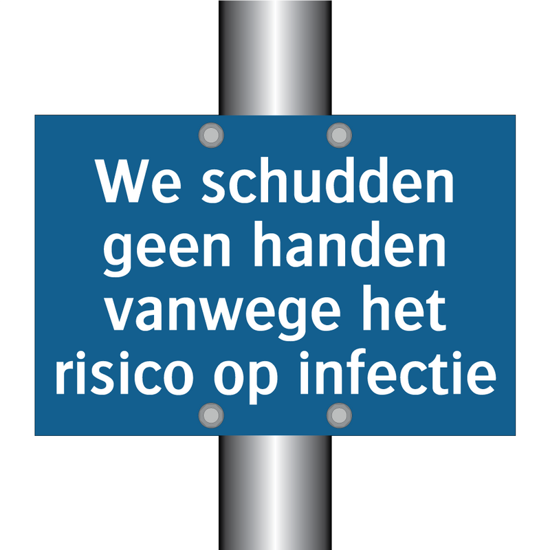 We schudden geen handen vanwege het risico op infectie