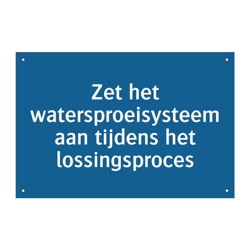 Zet het watersproeisysteem aan tijdens het lossingsproces