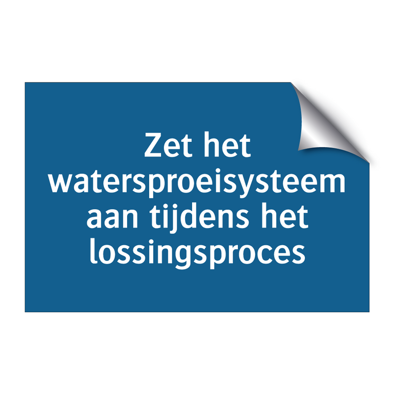 Zet het watersproeisysteem aan tijdens het lossingsproces