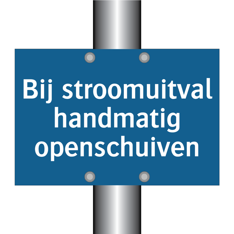 Bij stroomuitval handmatig openschuiven & Bij stroomuitval handmatig openschuiven