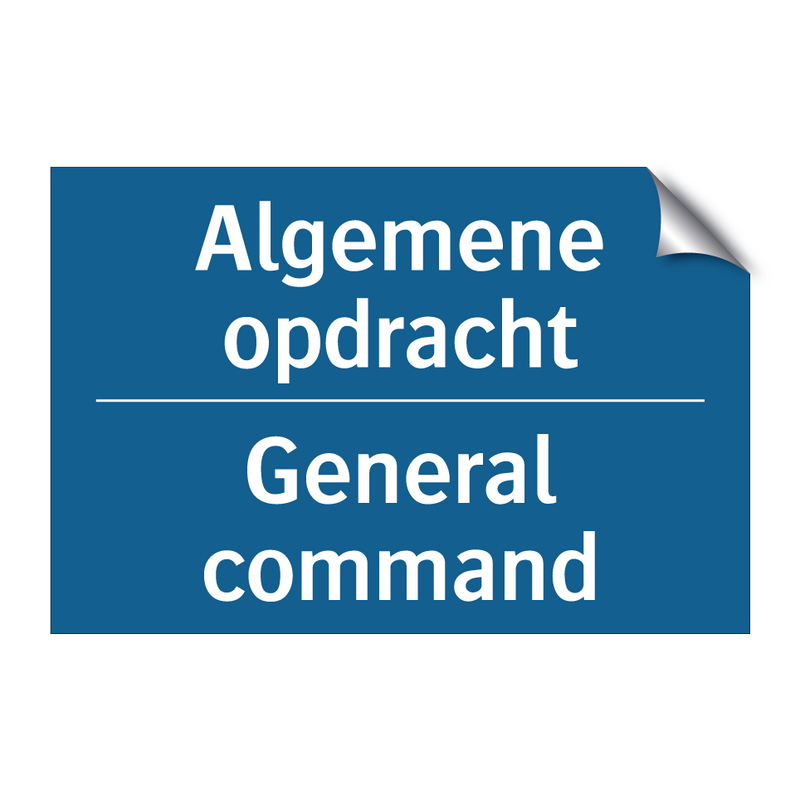 Algemene opdracht - General command & Algemene opdracht - General command