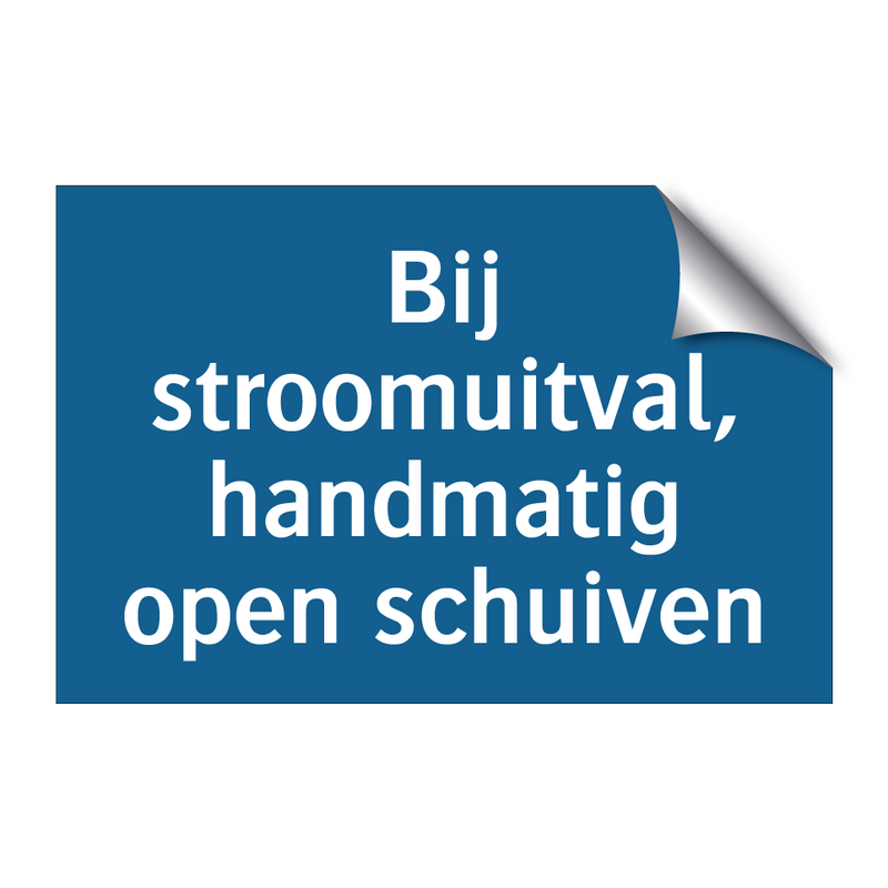 Bij stroomuitval, handmatig open schuiven & Bij stroomuitval, handmatig open schuiven