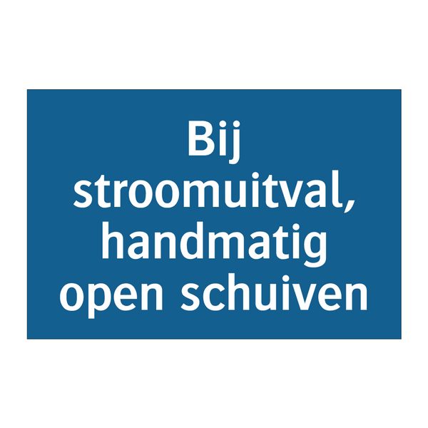 Bij stroomuitval, handmatig open schuiven & Bij stroomuitval, handmatig open schuiven