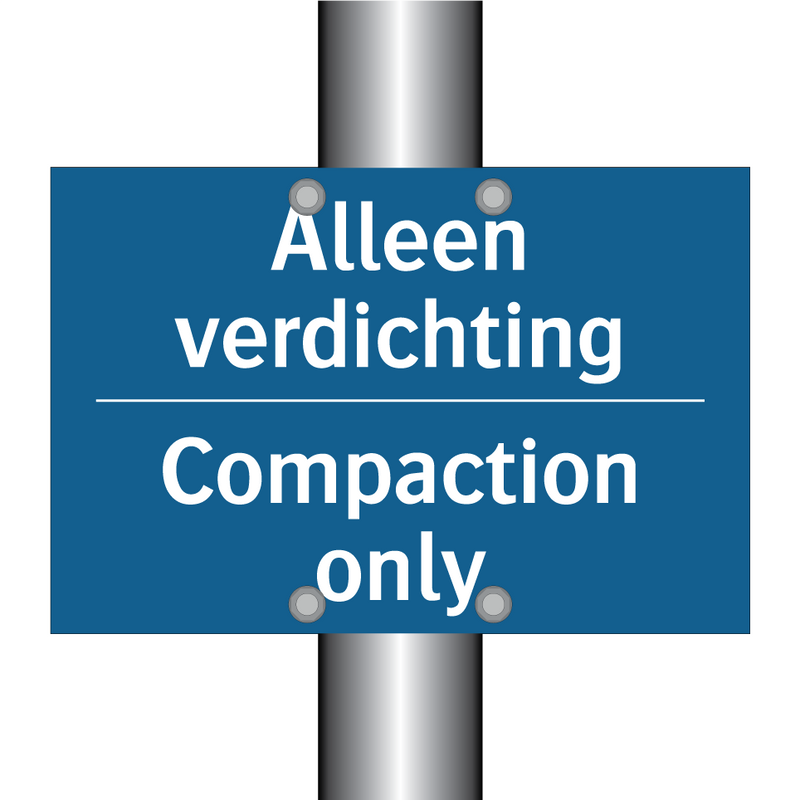 Alleen verdichting - Compaction only & Alleen verdichting - Compaction only