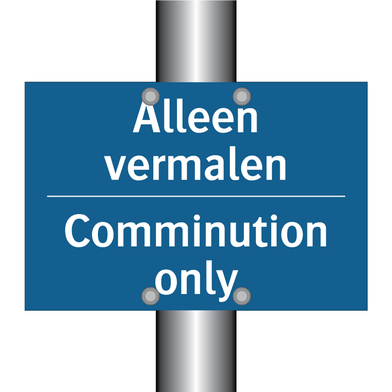 Alleen vermalen - Comminution only & Alleen vermalen - Comminution only