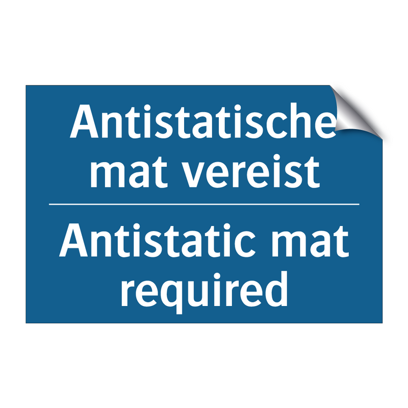 Antistatische mat vereist - Antistatic mat required