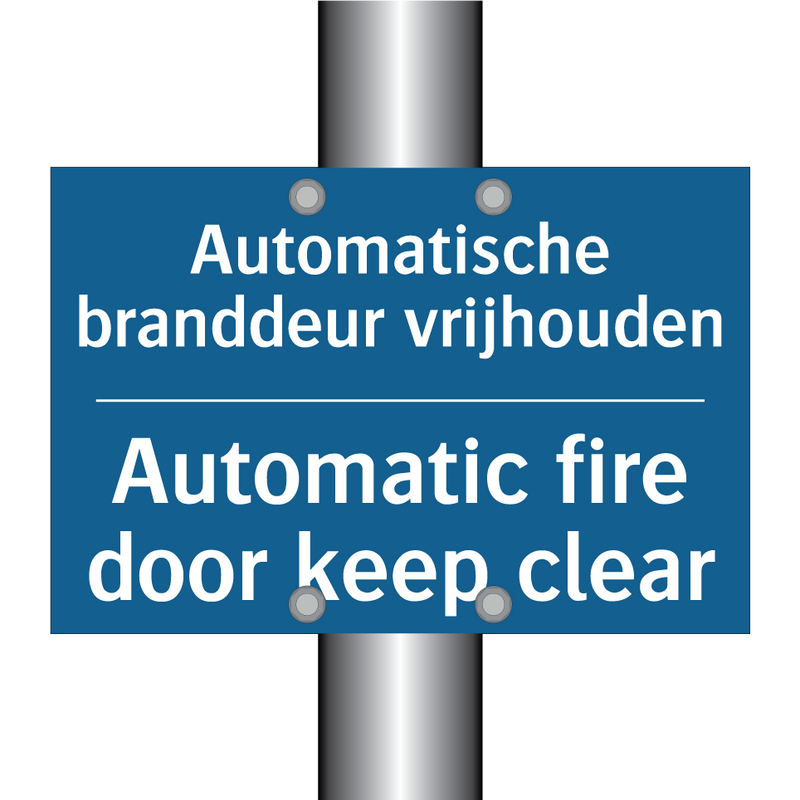 Automatische branddeur vrijhouden /.../ - Automatic fire door keep clear