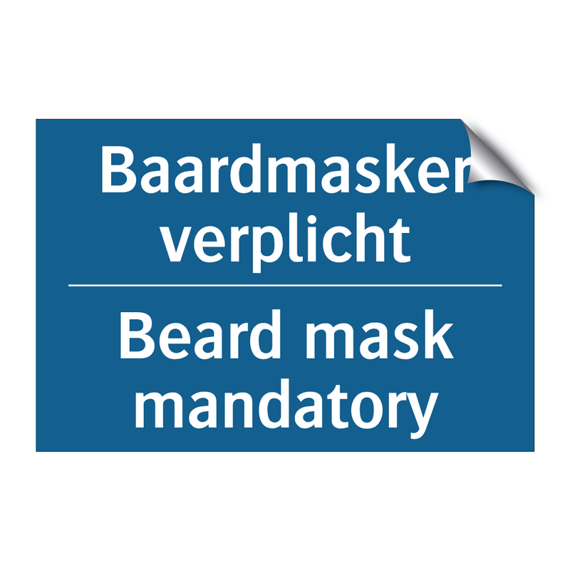 Baardmasker verplicht - Beard mask mandatory & Baardmasker verplicht - Beard mask mandatory