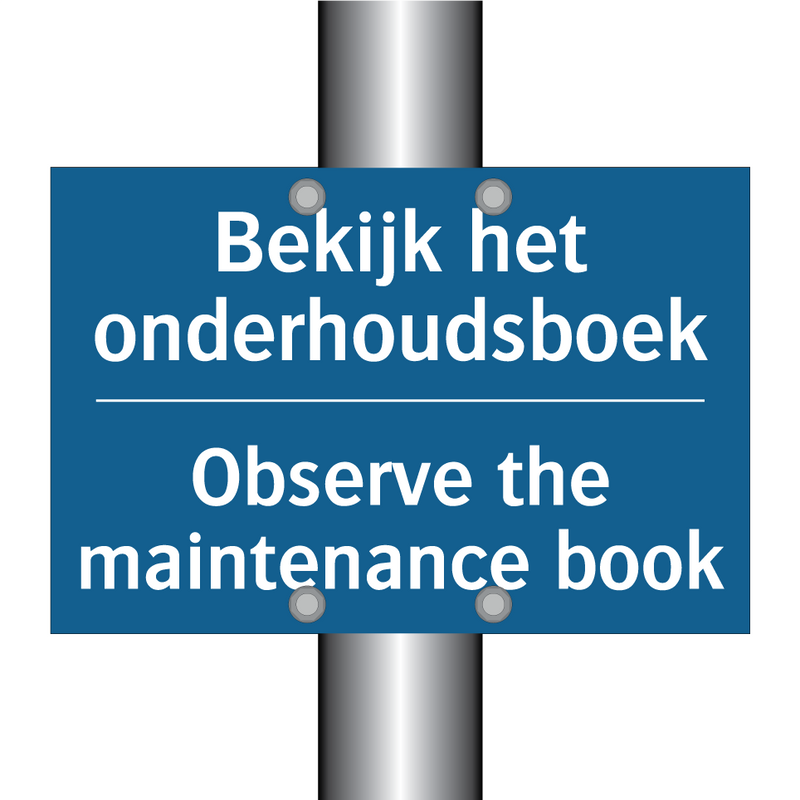 Bekijk het onderhoudsboek - Observe the maintenance book