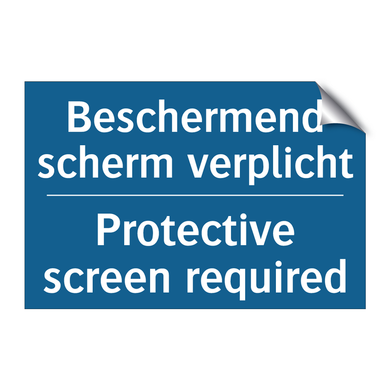 Beschermend scherm verplicht - Protective screen required