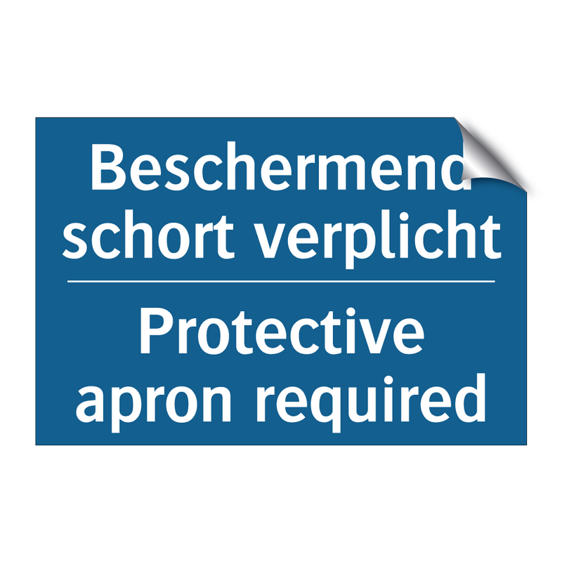 Beschermend schort verplicht - Protective apron required