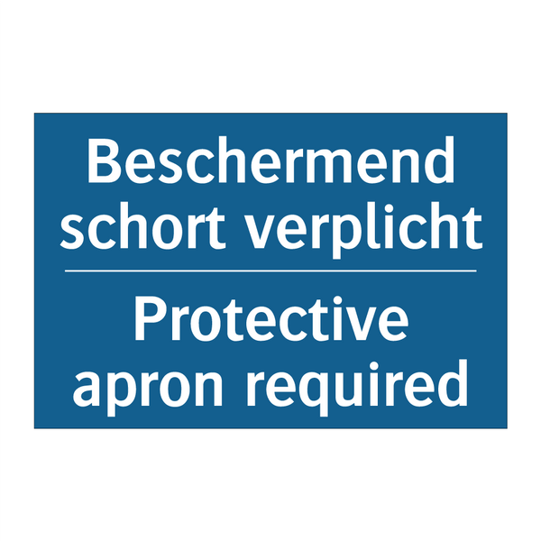 Beschermend schort verplicht - Protective apron required