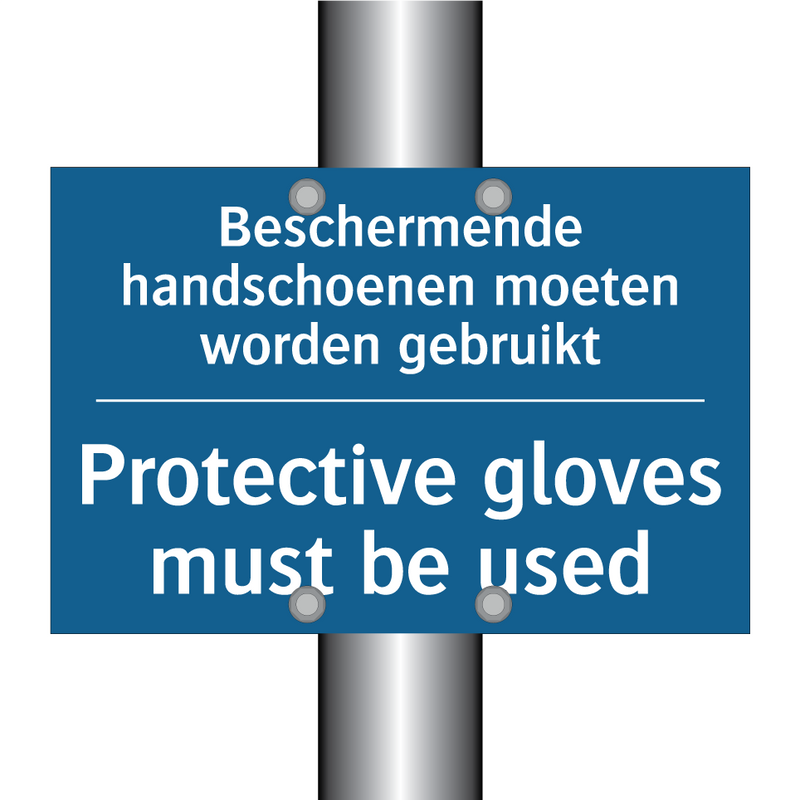 Beschermende handschoenen moeten /.../ - Protective gloves must be used