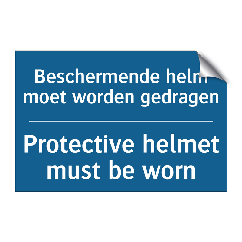 Beschermende helm moet worden /.../ - Protective helmet must be worn