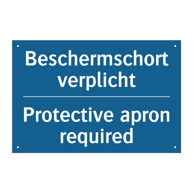 Beschermschort verplicht - Protective apron required