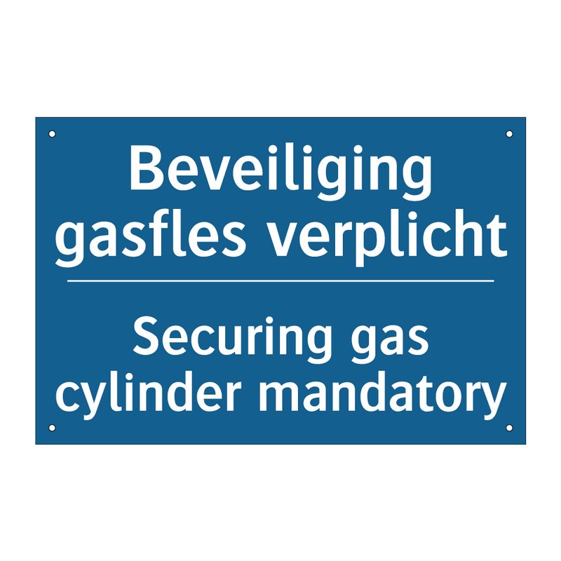 Beveiliging gasfles verplicht - Securing gas cylinder mandatory /.../