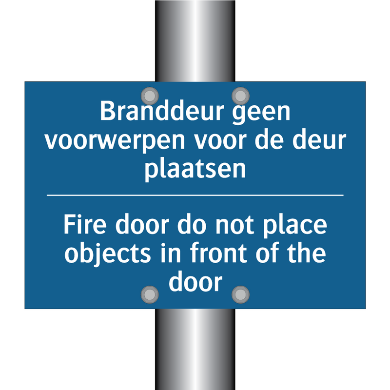 Branddeur geen voorwerpen voor /.../ - Fire door do not place objects /.../