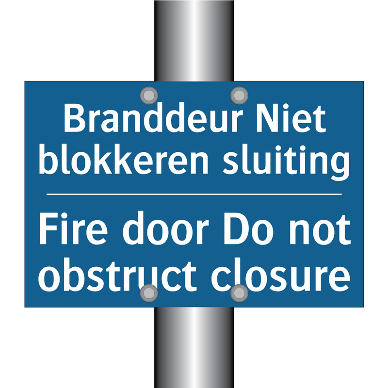 Branddeur Niet blokkeren sluiting /.../ - Fire door Do not obstruct closure /.../