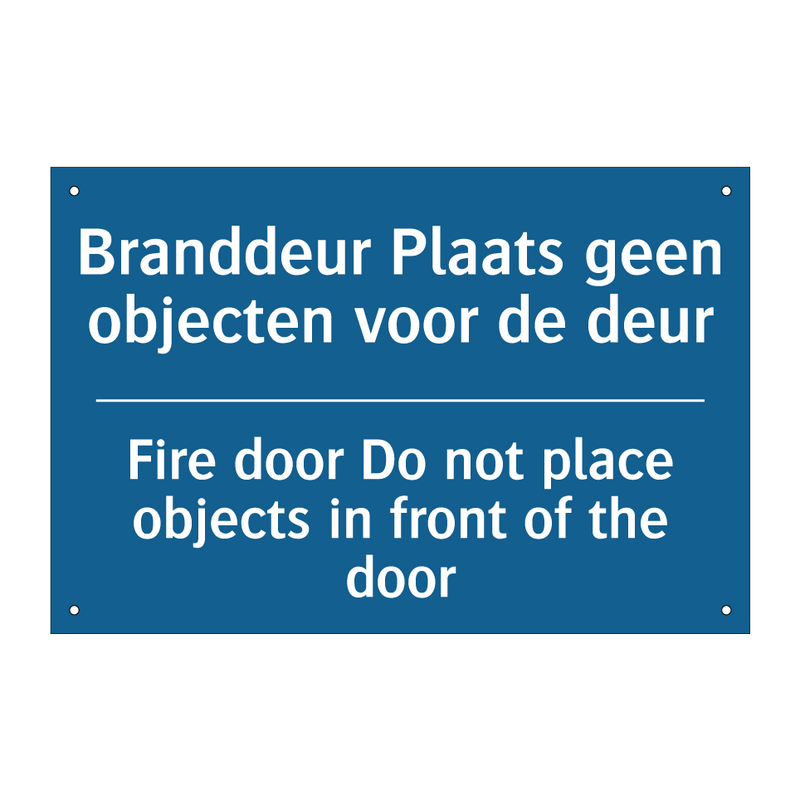 Branddeur Plaats geen objecten /.../ - Fire door Do not place objects /.../