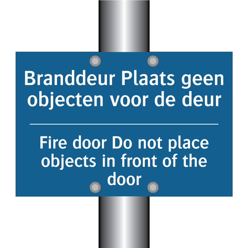 Branddeur Plaats geen objecten /.../ - Fire door Do not place objects /.../