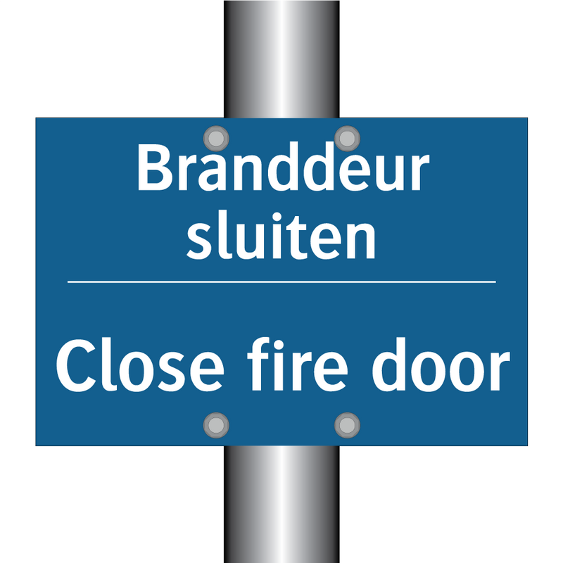 Branddeur sluiten - Close fire door & Branddeur sluiten - Close fire door