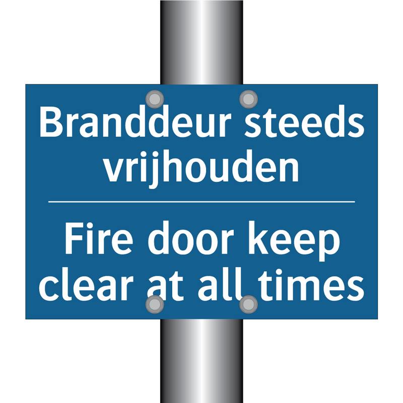 Branddeur steeds vrijhouden - Fire door keep clear at all times /.../