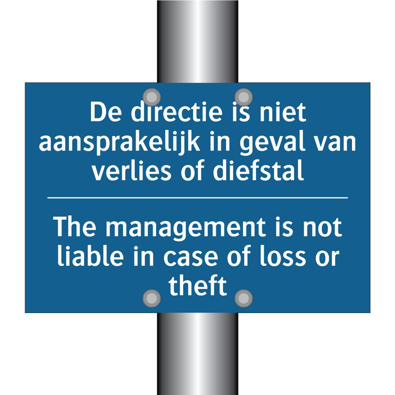 De directie is niet aansprakelijk /.../ - The management is not liable in /.../