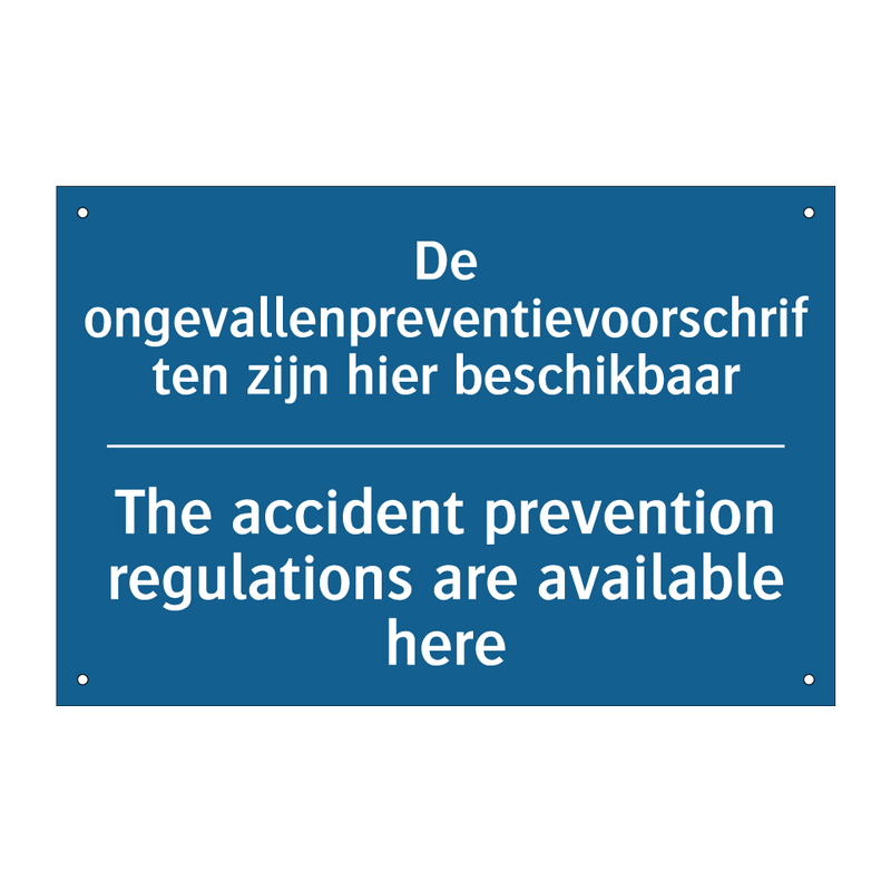 De ongevallenpreventievoorschriften /.../ - The accident prevention regulations /.../